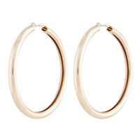 Polished Gold Oversized Tube Hoop Earrings - link has visual effect only