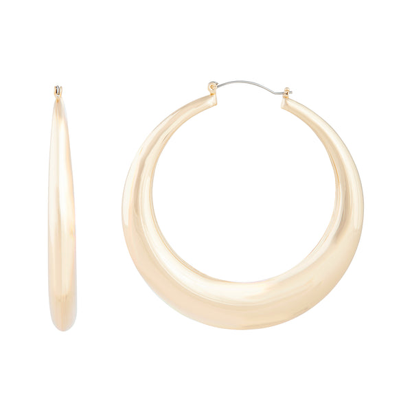 Gold Curve Hoop Earrings