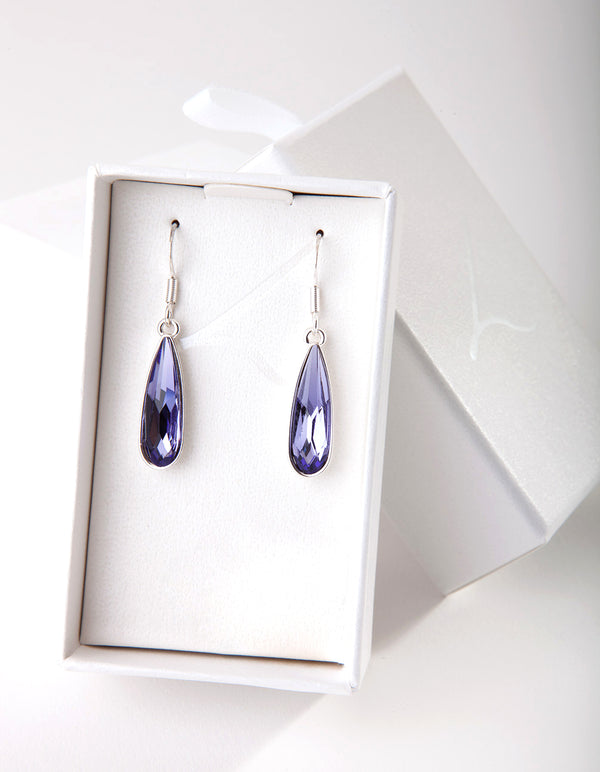 Tanzanite Crystal Teardrop Earrings