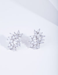 Statement Navette Crystal Cluster Stud - link has visual effect only