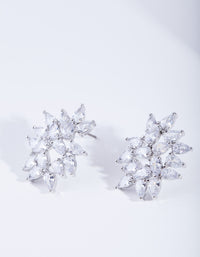 Statement Navette Crystal Cluster Stud - link has visual effect only