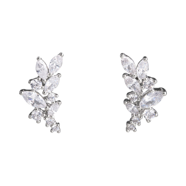 Flower Navette Crystal Stud