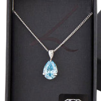 Aqua Pear Crystal Necklace - link has visual effect only