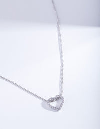 Pave Open Heart Pendant Necklace - link has visual effect only