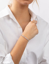 Silver Double Diamante Bangle - link has visual effect only