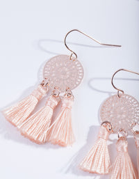 Rose Gold Dreamcatcher Tassel Earrings - link has visual effect only