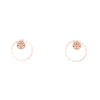 Rose Gold Geometric Circle Diamante Stud Earrings - link has visual effect only