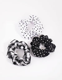 Monochrome Spot Check Scrunchie Pack - link has visual effect only