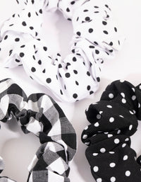 Monochrome Spot Check Scrunchie Pack - link has visual effect only