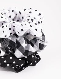 Monochrome Spot Check Scrunchie Pack - link has visual effect only