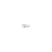 Rhodium Cubic Zirconia Square Stone Ring - link has visual effect only