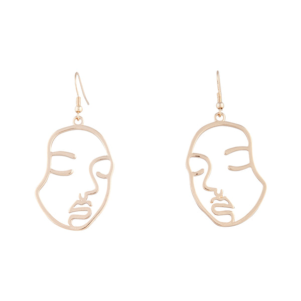 Gold Small Face Earrings