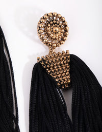 Black Tassel Drop Earrings - link has visual effect only