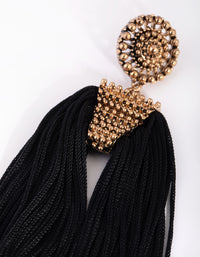 Black Tassel Drop Earrings - link has visual effect only