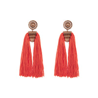 Antique Gold Orange Split Tassel Earrings - link has visual effect only