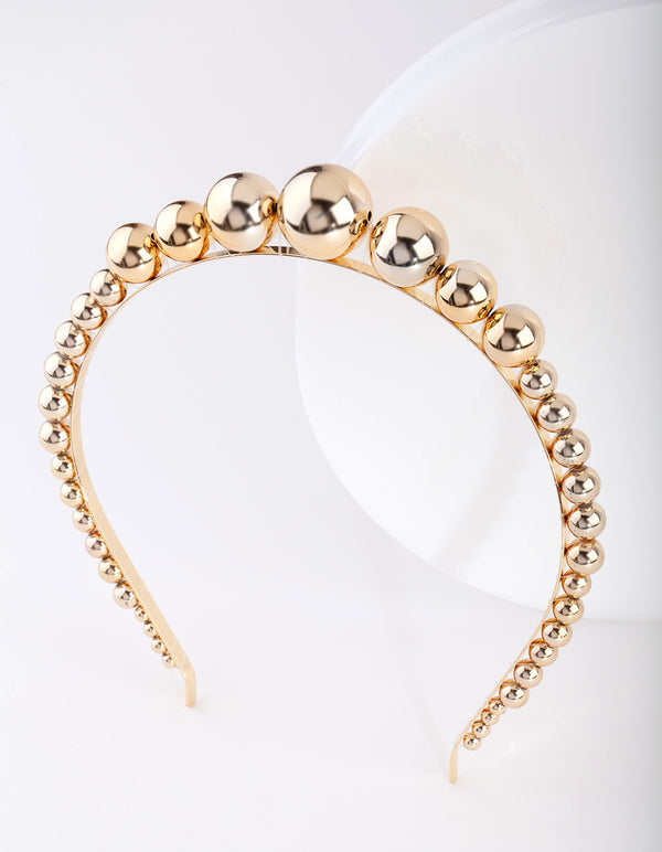 Gold Graduated Ball Headband