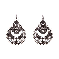 Black Diamante Disc Bohemian Drop Earrings - link has visual effect only