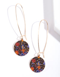 Gold Print Circle Earrings - link has visual effect only