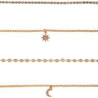 Gold Celestial Anklet & Bracelet 4-Pack Set - link has visual effect only