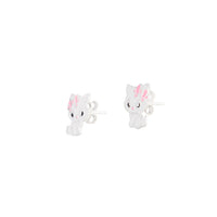 Kids Sterling Silver Enamel Cat Stud Earrings - link has visual effect only