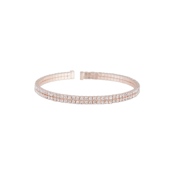 Rose Gold Double Diamante Bangle