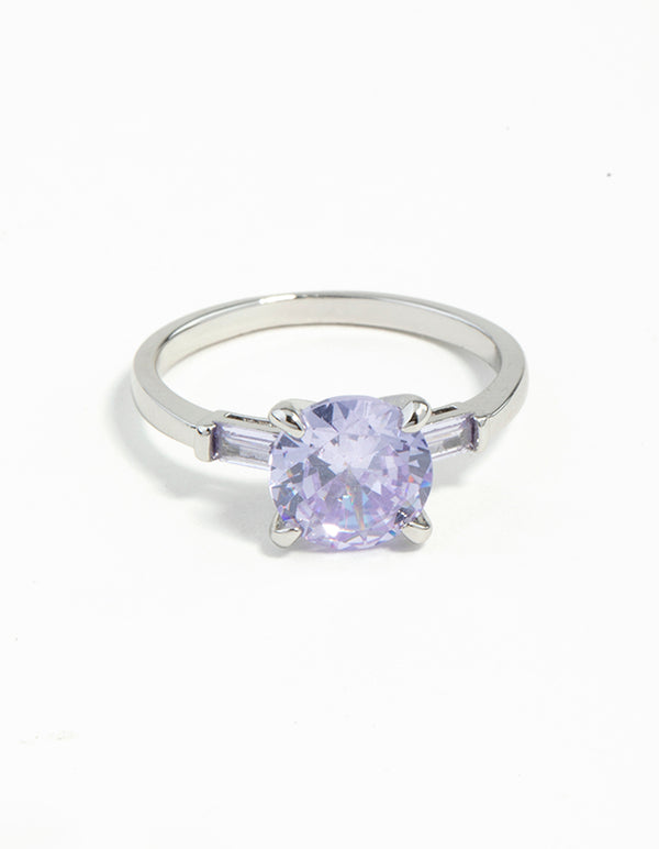 Purple cubic zirconia ring outlet