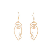 Gold Swirl Face Earrings - link has visual effect only