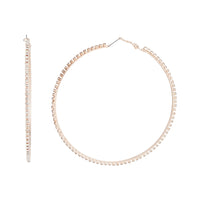 Rose Gold Diamante Large Hoop Earrings - link has visual effect only