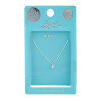 Sterling Silver Mini Cubic Zirconia Necklace - link has visual effect only