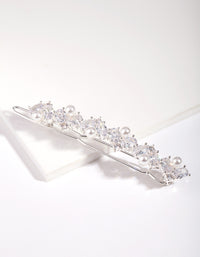 Silver Cubic Zirconia Hair Clip - link has visual effect only