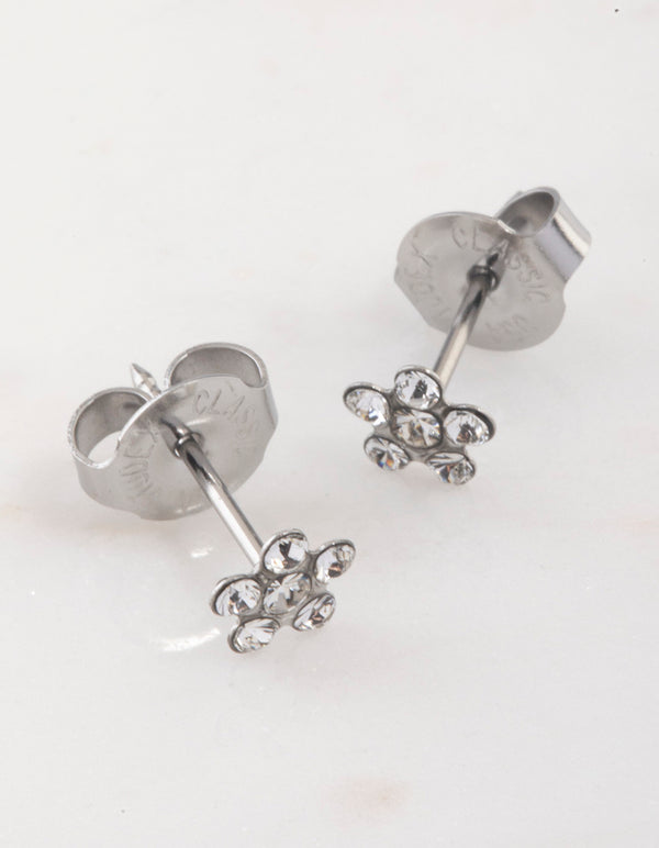 Surgical Steel Crystal Daisy Piercing Stud