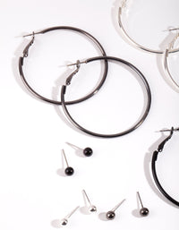 Mixed Metal Stud & Hoop Earring 6-Pack - link has visual effect only