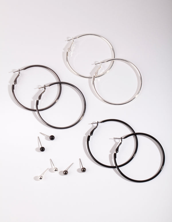 Mixed Metal Stud & Hoop Earring 6-Pack