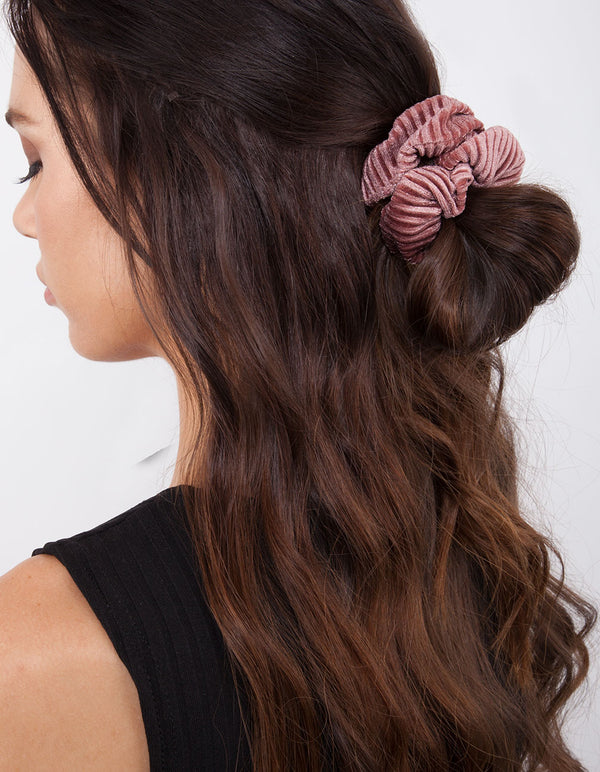 Neutral Velvet Cord Scrunchie Pack