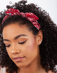 Red Bandana Knotted Headband - link has visual effect only