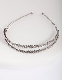 Crystal Gunmetal Double Banded Headband - link has visual effect only