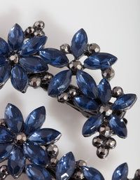 Gunmetal Mixed Crystal Floral Hair Clip - link has visual effect only