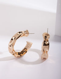 Gold Chunky Molten Hoop Earrings - link has visual effect only