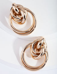 Gold Chunky Tubular Loop Earrings - link has visual effect only