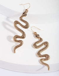 Snake Detailed Hook Earrings - link has visual effect only