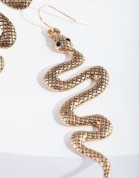 Snake Detailed Hook Earrings - link has visual effect only