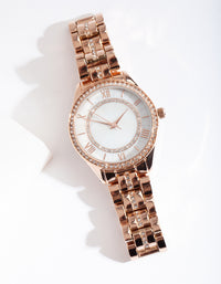 Rose Gold Pearl Face Watch - link has visual effect only