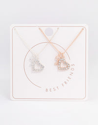 Best Friend Heart Lock Necklace Pack - link has visual effect only