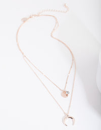 Rose Gold Layer Moon Necklace - link has visual effect only