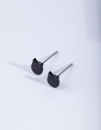 Black Micro Cat Stud Earrings - link has visual effect only