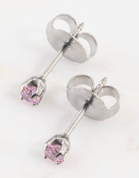 Gold 24K Pink Cubic Zirconia Crystal Piercing Stud 3mm - link has visual effect only