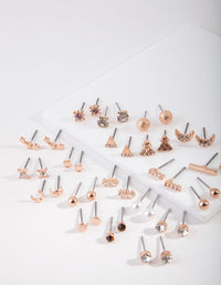 Rose Gold Classic Mixed Stud Earring Pack - link has visual effect only