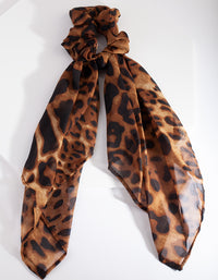 Brown Leopard Scrunchie Scarf - link has visual effect only