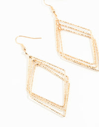 Gold Diacut Hollow Diamond Drop Earrings - link has visual effect only