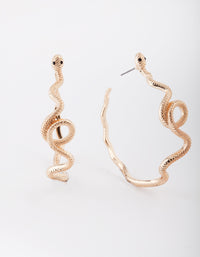 Gold Snake Hoop Earrings - link has visual effect only